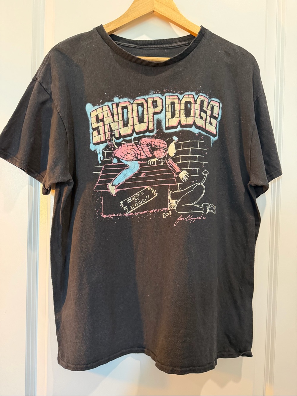Vintage Snoop Dogg Joe Cool Graphic T Shirt Black Hip Hop Rap Streetwear Size L
